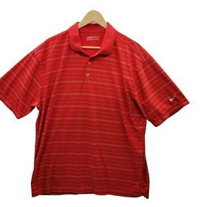 Nike Golf Fit Dry Men's Large Red White Stripes 256650-612